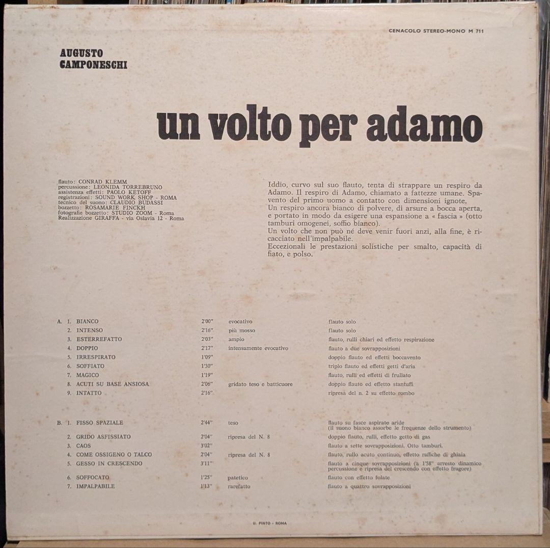 洋楽 un volto per adamo Augusto Camponeschi