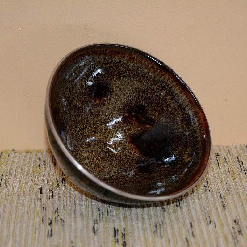 茶道具　玳玻盞天目茶碗　桶谷洋（定一）　 古物　送料込み