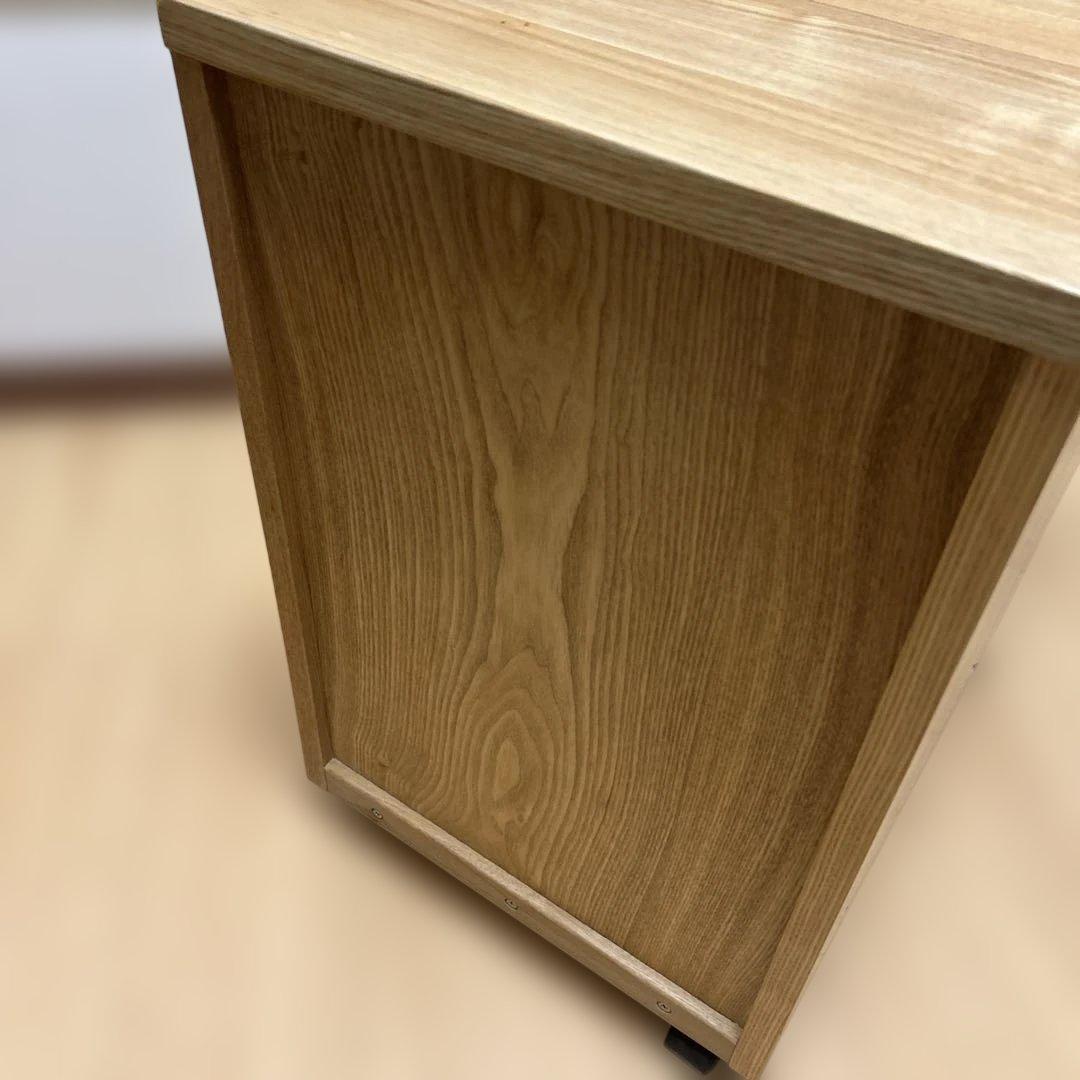 【極美品】無印良品 キャスター付きデスクキャビネット タモ材 天然木 学習机