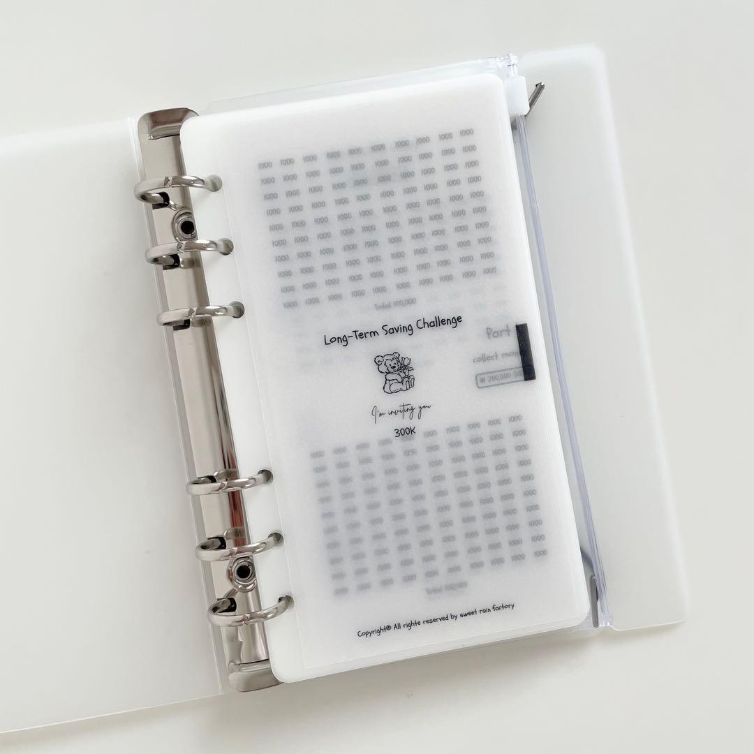 早い者勝ち　韓国　貯金　貯蓄　バインダー　カバー　リフィル　A6 くま　ベア