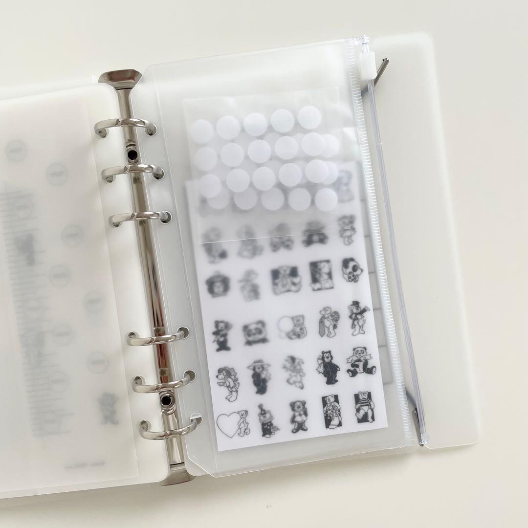 早い者勝ち　韓国　貯金　貯蓄　バインダー　カバー　リフィル　A6 くま　ベア