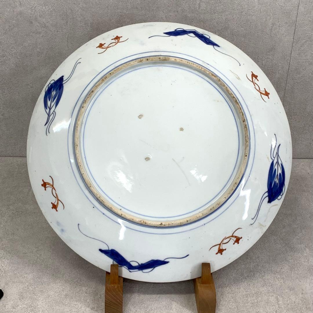 大皿 直径46cm 龍虎 鳳凰 色絵 伊万里 有田 縁起 アンティーク ⑦