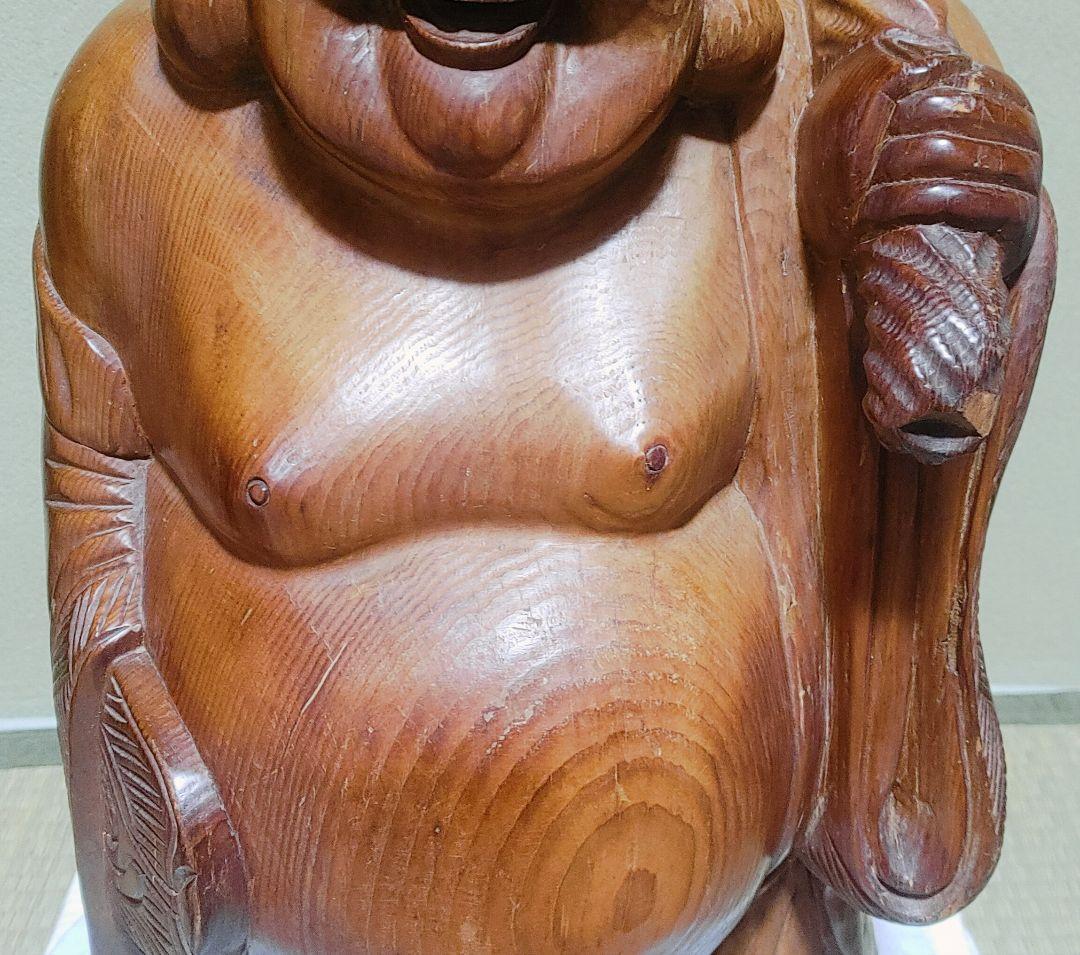 骨董品 布袋さん 木彫り 彫刻　像　置物