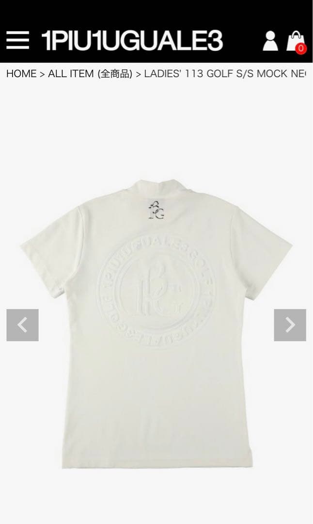 1PIU1UGUALE3 GOLF レディース モックネック 白 GST215