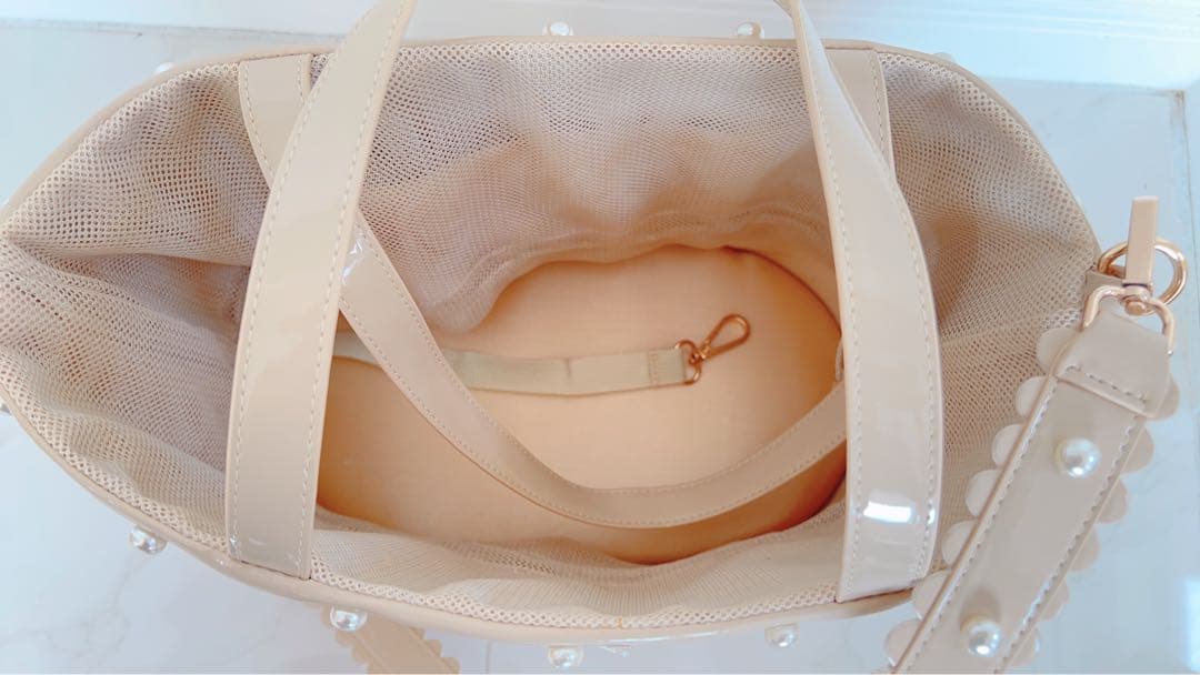 ducie キャリー　小型犬　チワワ　パテントレザーパールキャリー