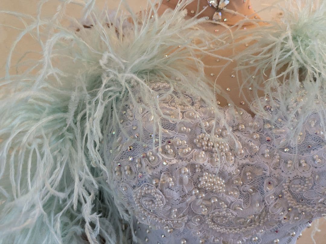 ライトブルー マーメイド社交ダンススタンダードドレス