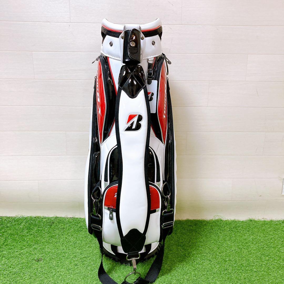 M6.ブリジストン　ツアービー　X キャディーバッグ　エナメル　3点式　ゴルフ