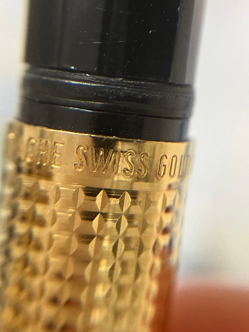 ゴールド 万年筆 ボールペン セット 刻印 585 14k ヴィンテージ 黒 金