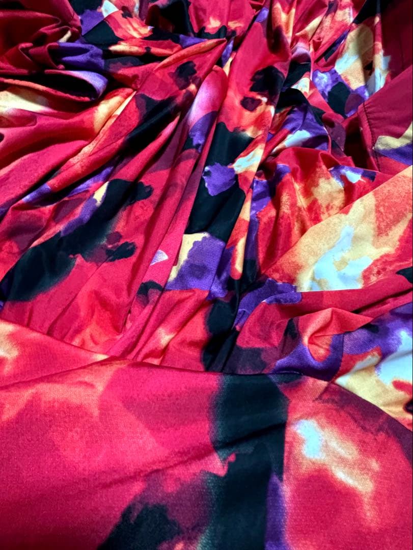 花柄ロングドレス・社交ダンス　パーティー