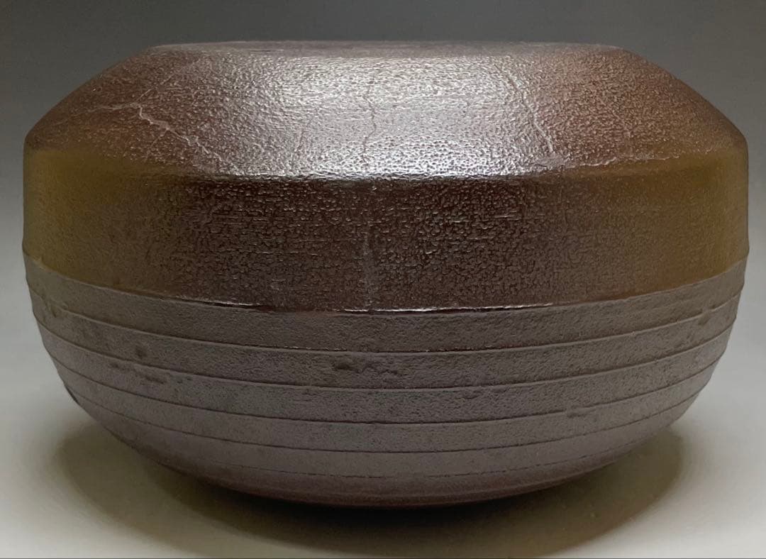 momotoi　人間国宝　高橋敬典　平丸筋入釜　茶釜　共箱　C 50