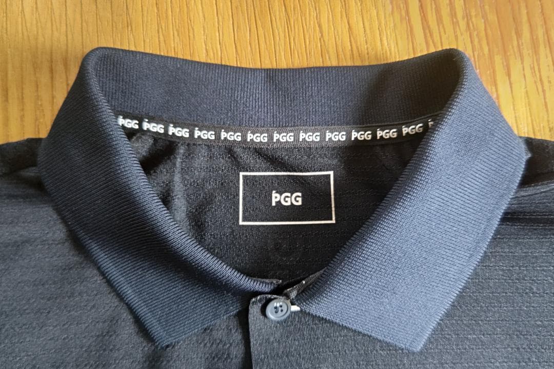 PGG　ボーダー柄ジャージー 半袖ポロシャツ (MENS) サイズ６（XL）