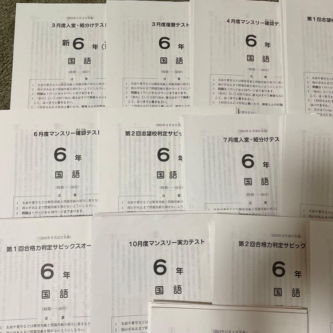 サピックス　6年　2024年間テスト14回　有名中学　志望校判定　合格力判定SO