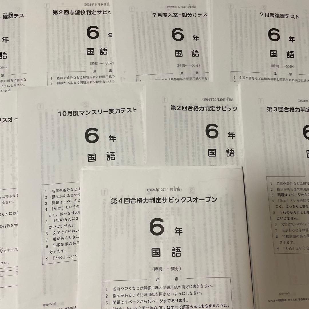 サピックス　6年　2024年間テスト14回　有名中学　志望校判定　合格力判定SO