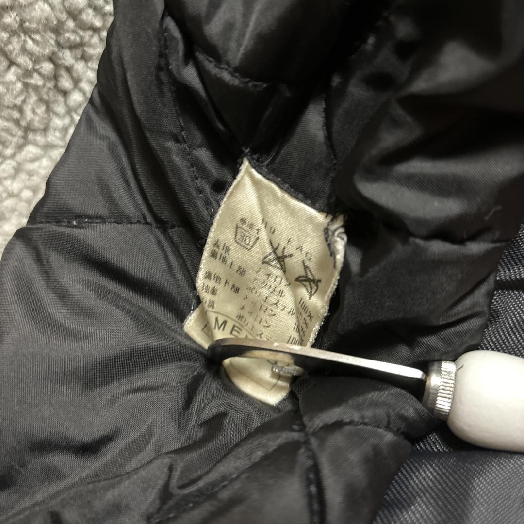 90s NIKE ベンチコート ロング 黒 グレー スオッシュ L 裏ボア 古着