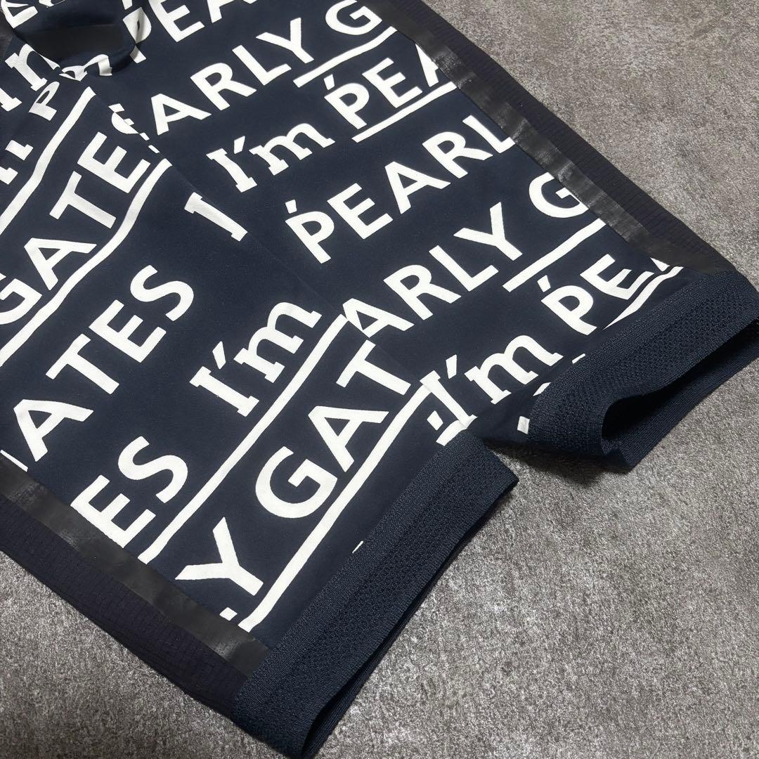 【美品】PEARLY GATES パンツ 総柄 ロゴプリントゴルフ ブラック 4