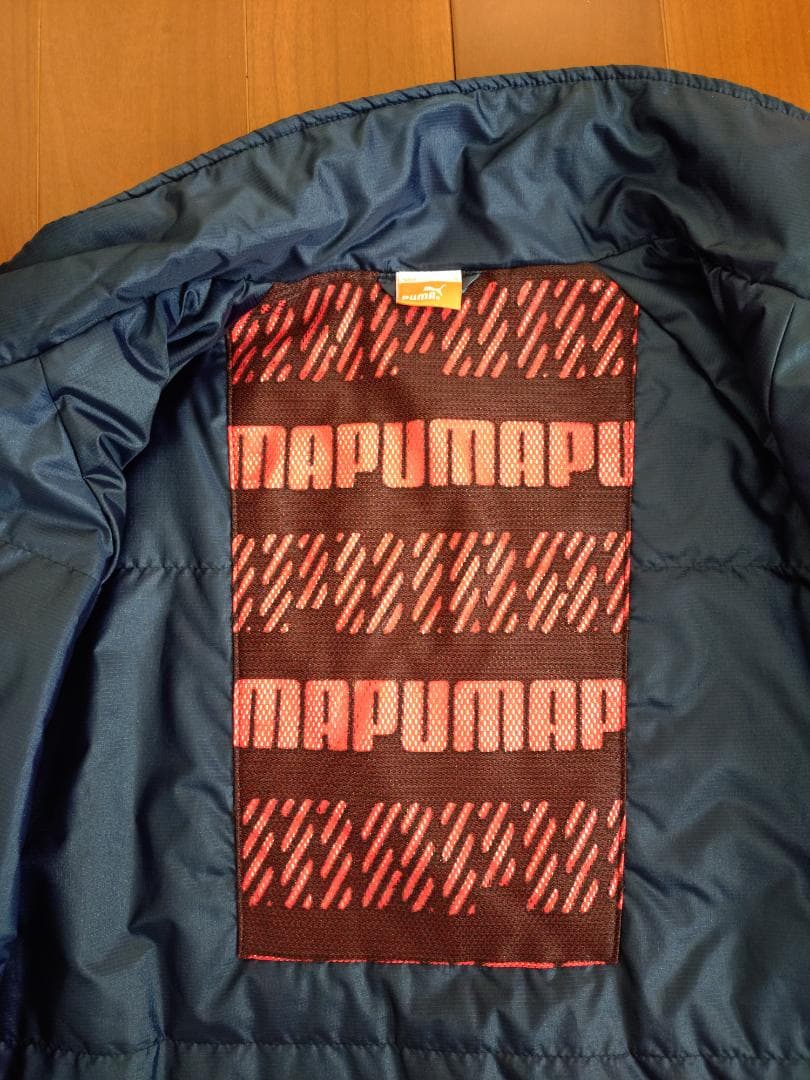 超美品 PUMA ウインドブレーカー上下セット ネイビー 中綿防寒 Oサイズ