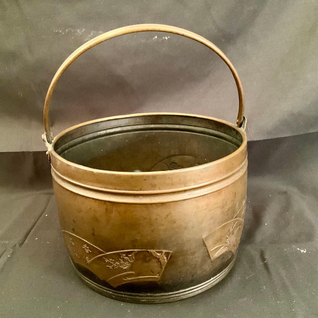 銅製 閼伽桶 仏教美術 密教 法具 アンティーク 中国美術 漢字 アンティーク