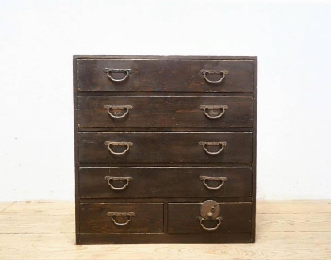 1020 アンティーク　小箪笥　和タンス　収納棚　チェスト　引き出し　レトロ