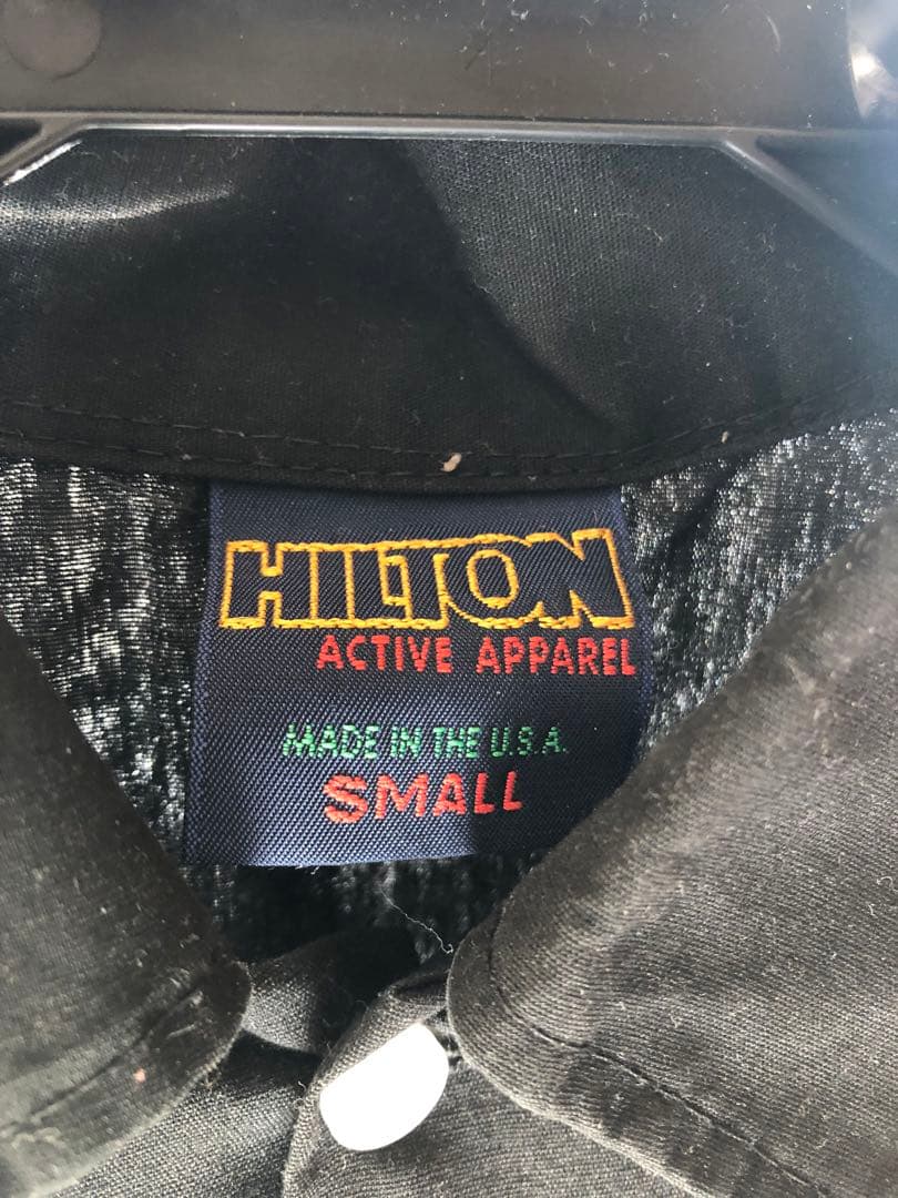 HILTON ブラック ストライプ シャツ S