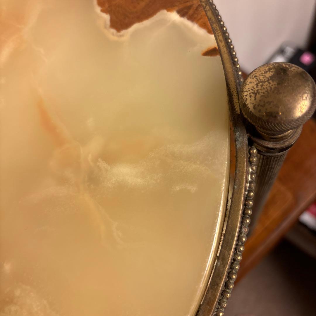 アンティーク家具 大理石 2段円形 サイドテーブル