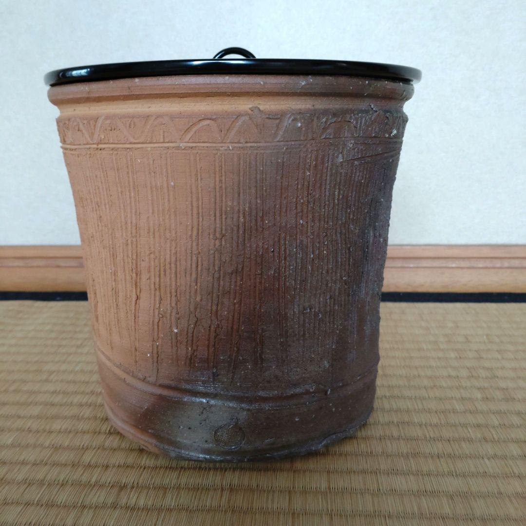 水指　出雲焼　楽山焼　裏千家15世鵬雲斎家元箱書　11代空権造　共箱