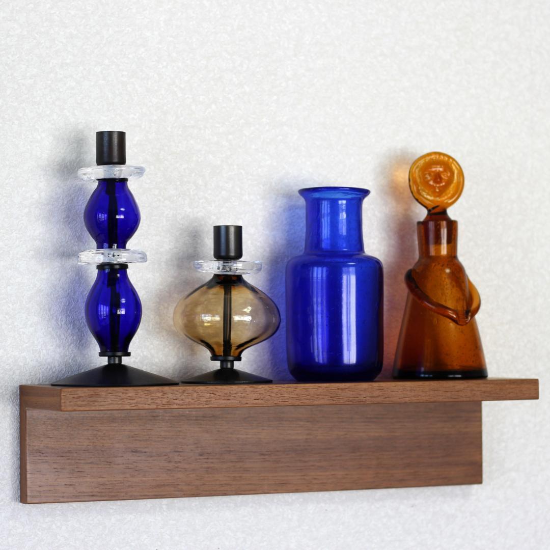 【美品】エリックホグラン　キャンドルスタンド オニオン型　アンバー 01