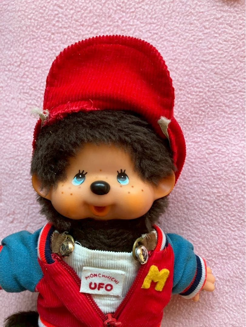 モンチッチ 赤いジャケット ぬいぐるみ　昭和レトロ　モンチッチ　美品