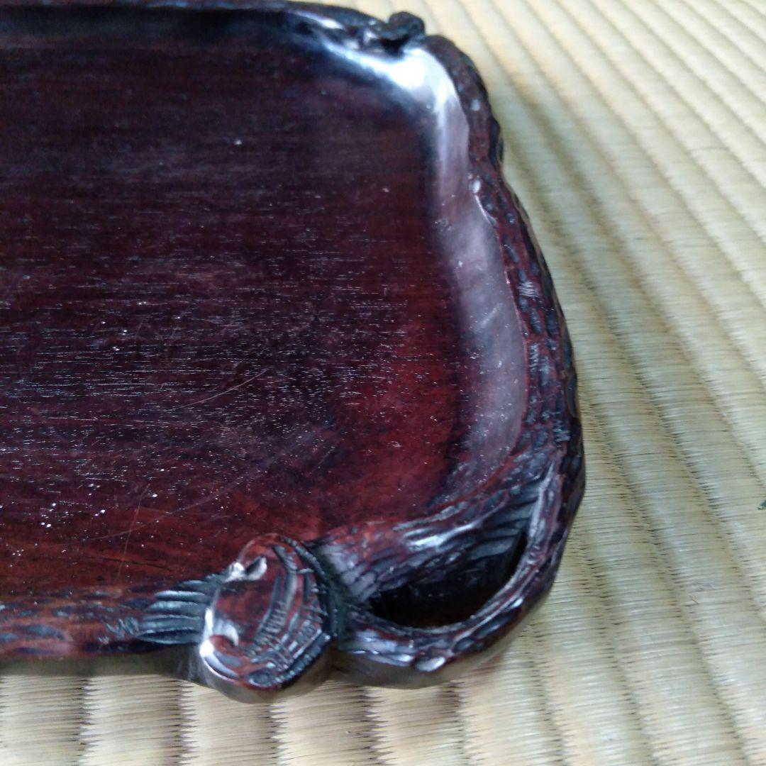 古道具 アンティーク 　木製　お盆　　くり抜き盆　天然木　骨董