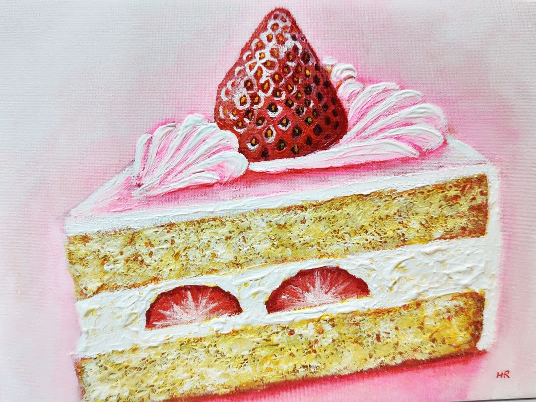 油絵 絵画 【ショートケーキ】