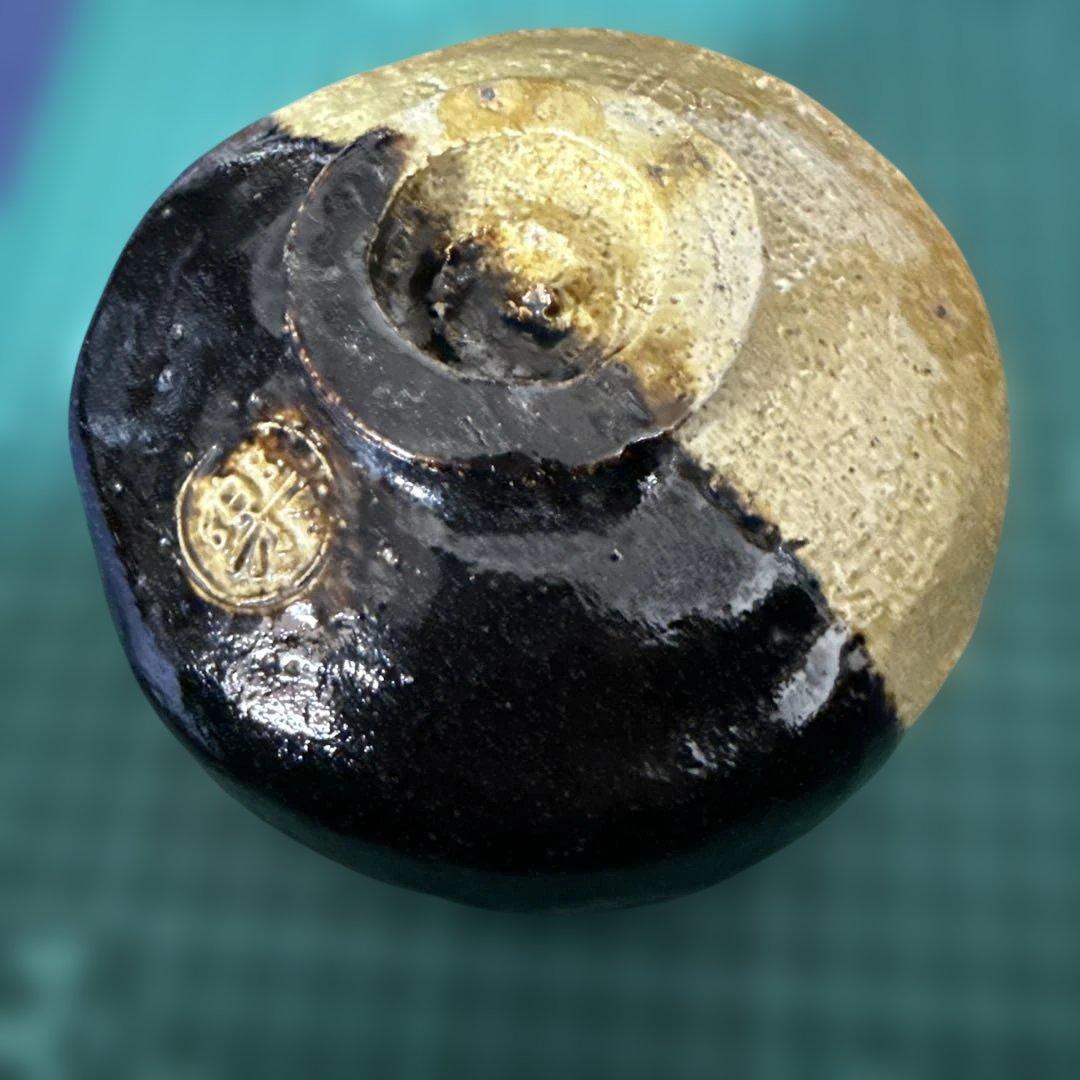 楽焼き　樂茶盌　【メルカリ専用】掛分茶碗　茶道具　ツートンカラー　茶道