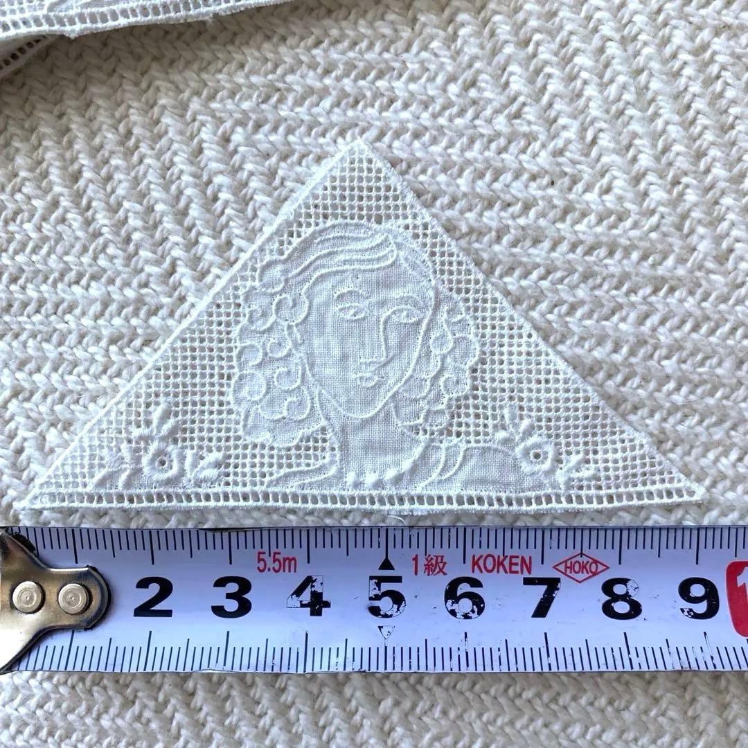 アンティークコットン レース刺繍 女性 三角パーツ マーガブ 16枚