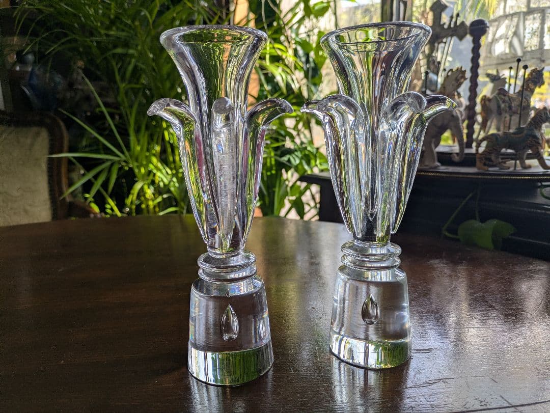 レア　Steuben　クリスタル　ヴェルサイユ 　キャンドルスティック 2個