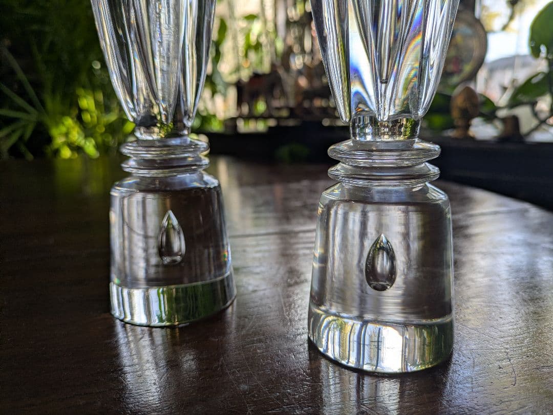 レア　Steuben　クリスタル　ヴェルサイユ 　キャンドルスティック 2個