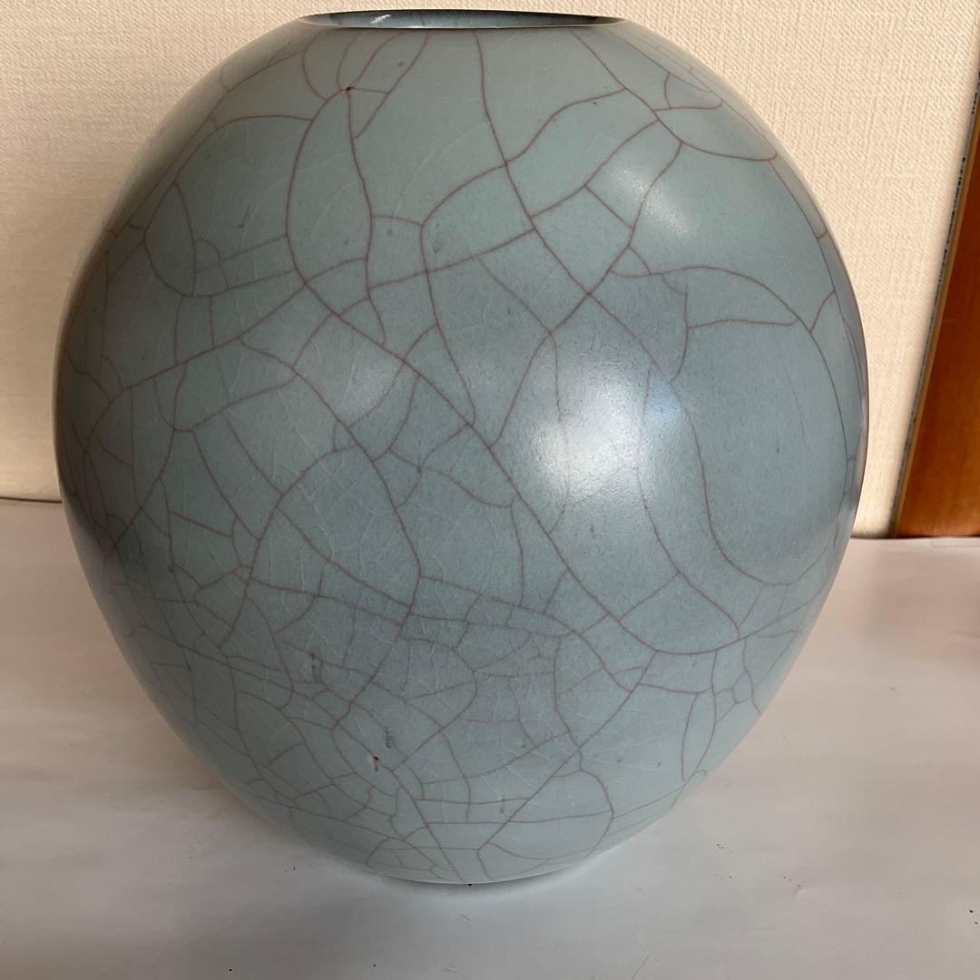 日本工芸会正会員　高井進作　青磁壺