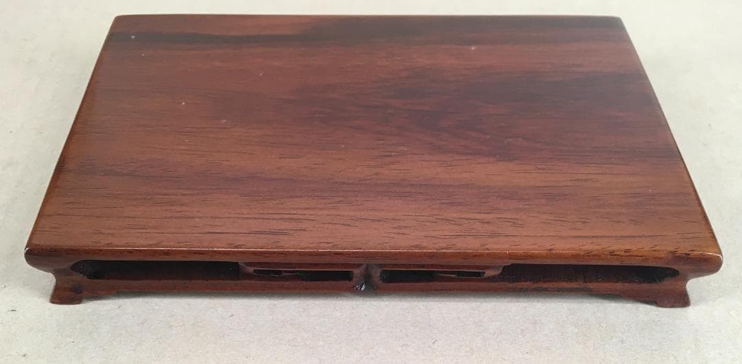 [無垢材]：[平卓・唐木一木彫・紫檀・孔雀杢]／刳り抜き／ズッシリ重い