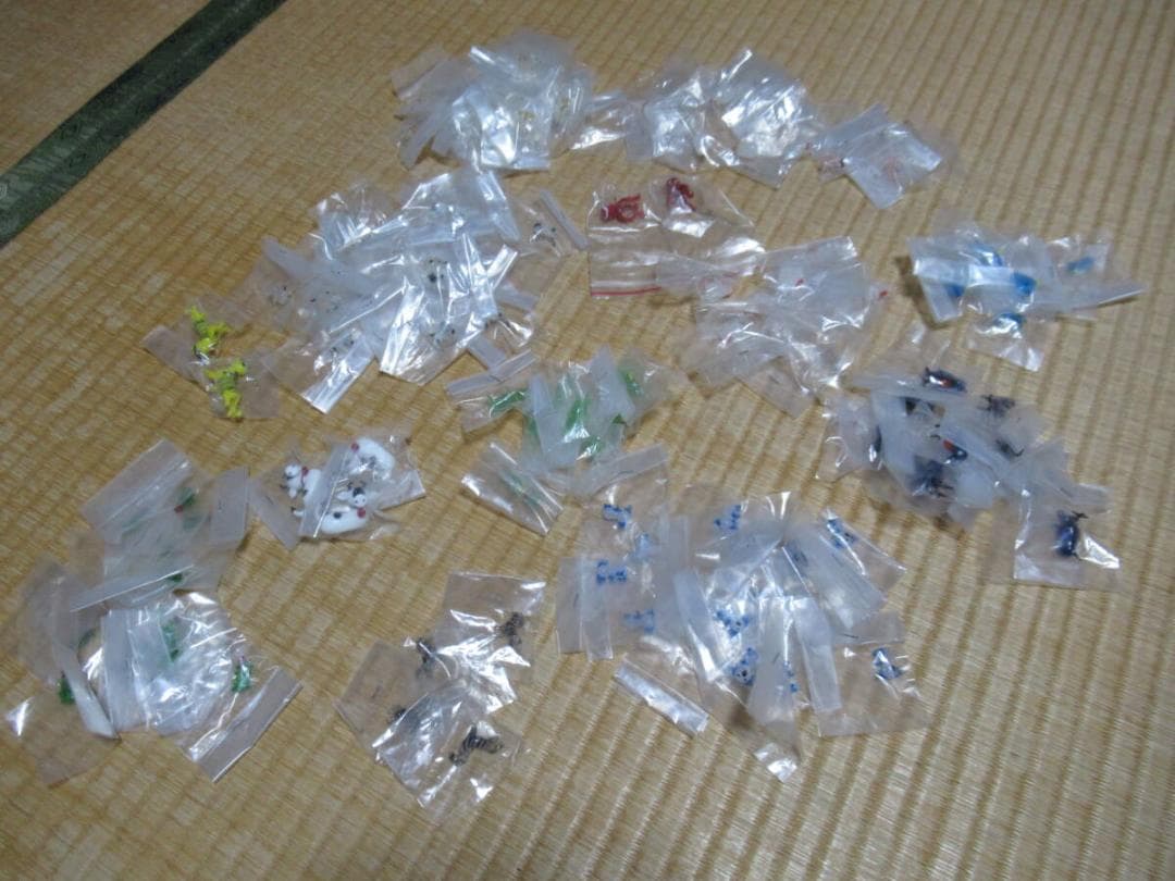 未使用 70年代日本製◆手作り 可愛いミニ生き物ガラス細工 合計160個14種類