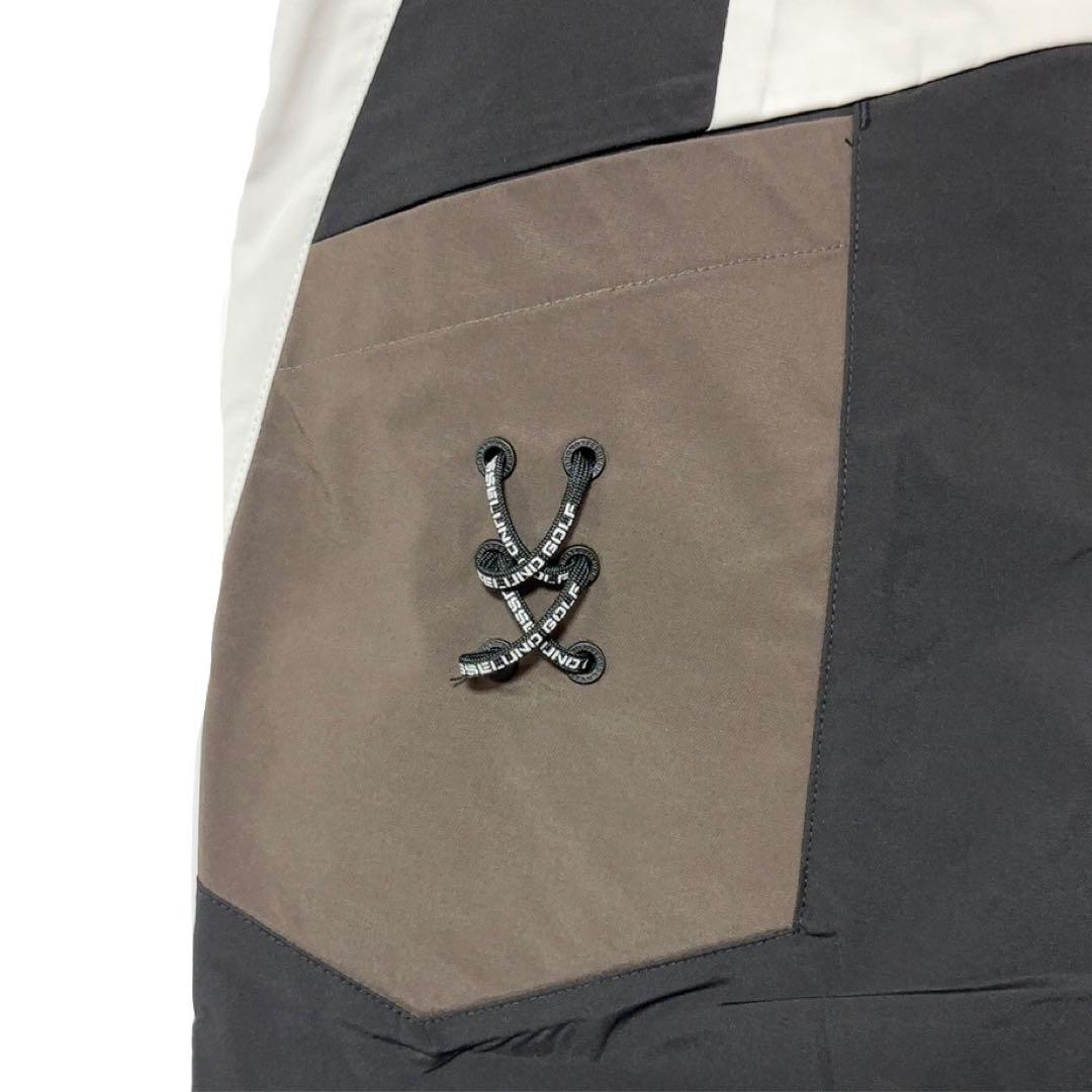 新品 ラッセルノ ゴルフ カラーパネル ショーツ ブラック L 5 ゴルフウェア