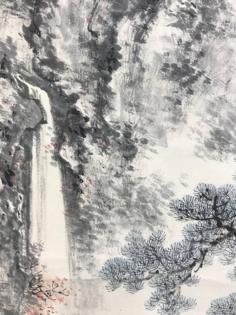 作者不詳/秋景本光城境内図/山水図/人物図/掛軸/名家伝来/AE-157