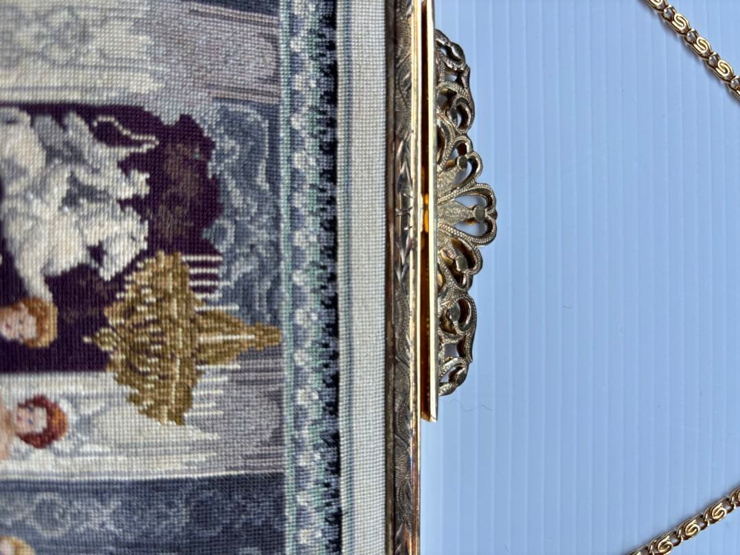 ヴィンテージ刺繍ハンドバッグ