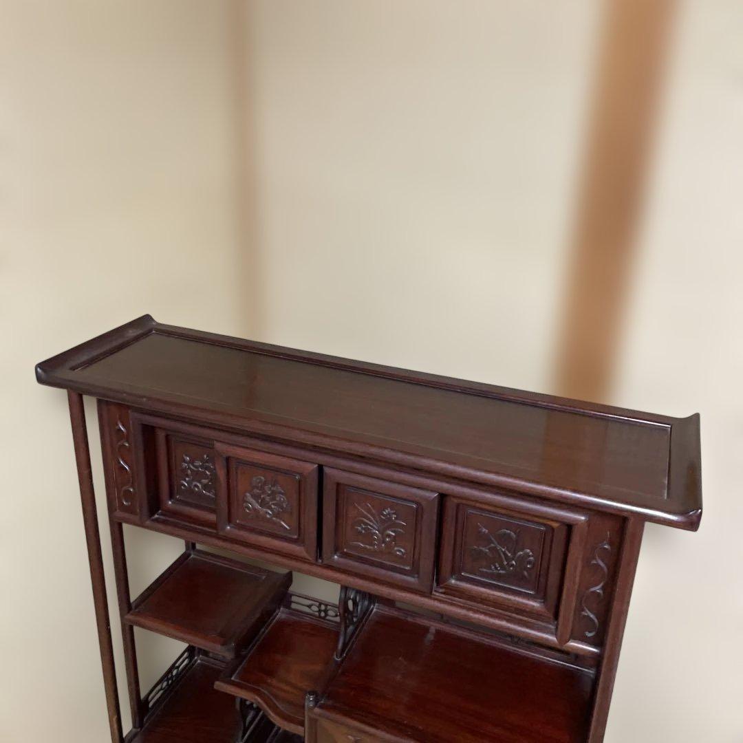 唐木家具　花梨　飾り棚　茶箪笥　アンティーク