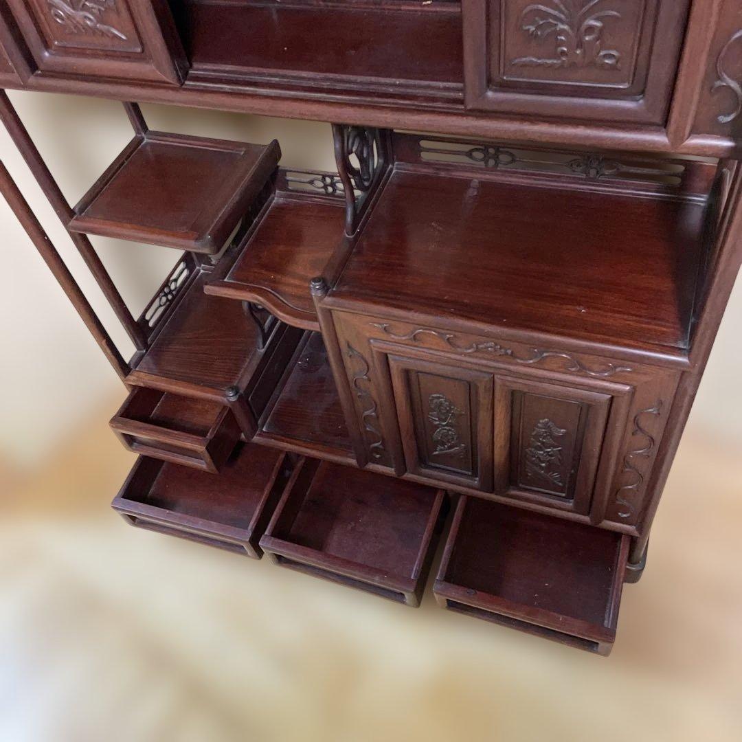 唐木家具　花梨　飾り棚　茶箪笥　アンティーク