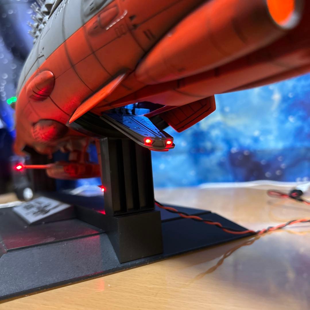 T*i様 宇宙戦艦ヤマト 1/500 フル電飾！完成品。墨入れ済みつや消し塗装済