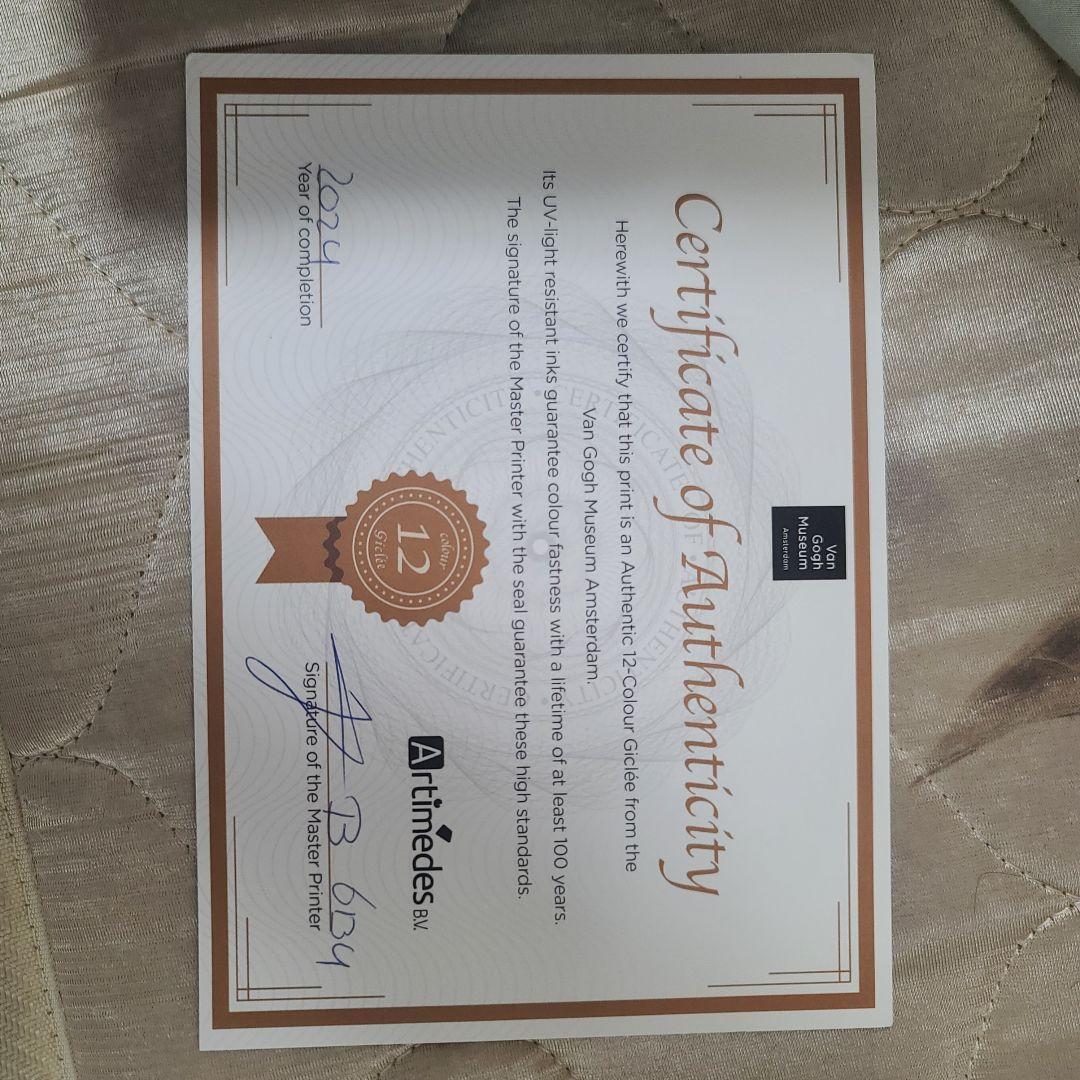 ゴッホピカチュウ キャンバスアートLサイズ 金枠 絵画 証明書付 70×55