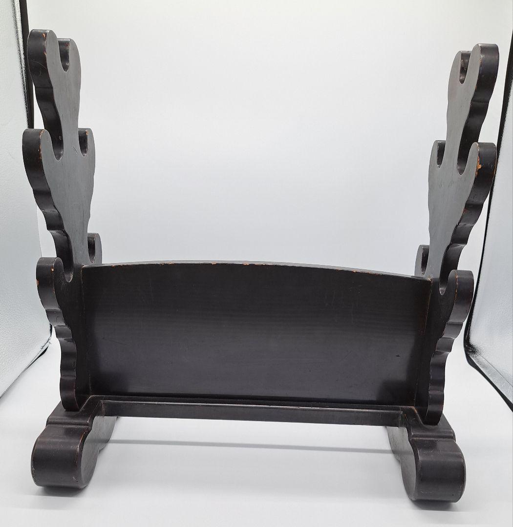 Y*タ様 時代名品 長崎螺鈿細工刀掛 木製漆塗刀掛け台 武具 時代物 極上品 日