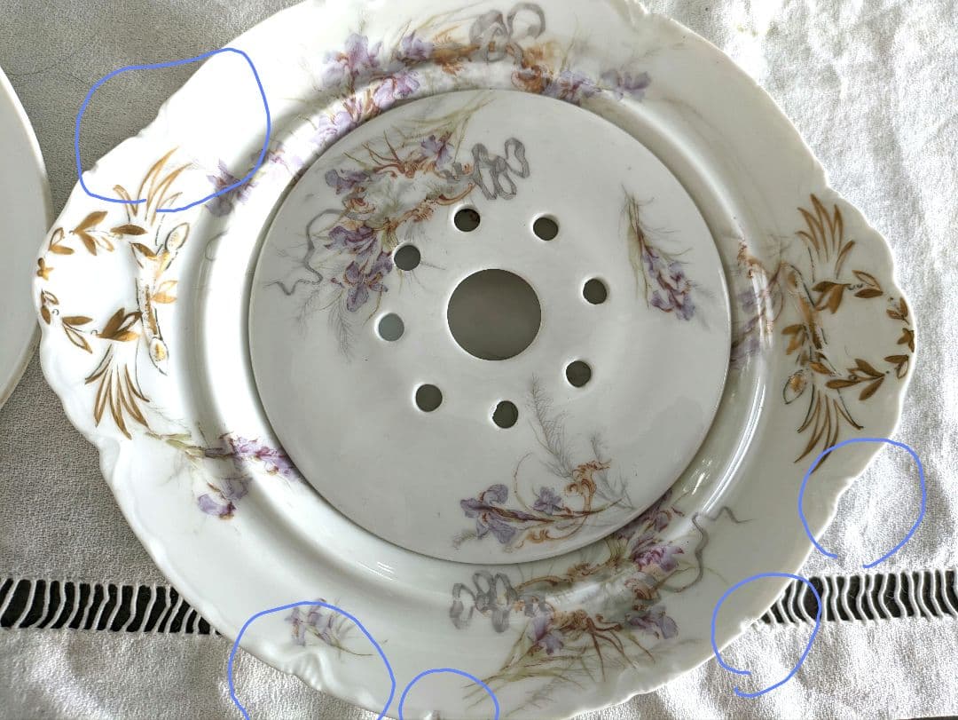 アンティーク アビランド　リモージュ　 蓋付きバターディッシュ