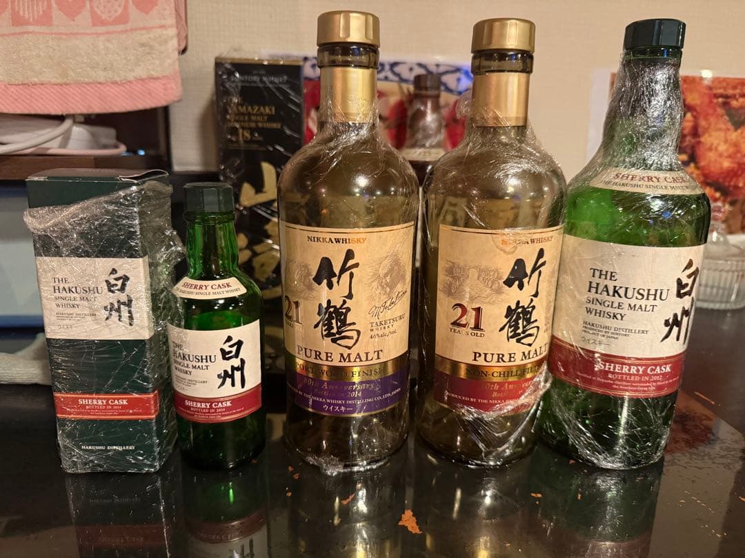 白州 シェリーカスク & 竹鶴ピュアモルト21年 空瓶セット