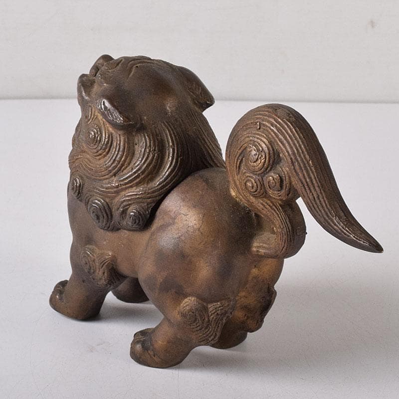 時代金工　古銅　獅子香合　時代箱　V　R8303