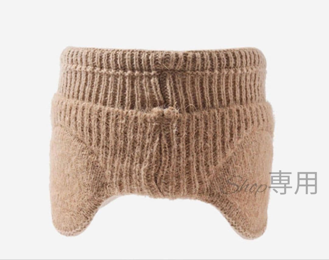 新品 ブラック ニット帽 つば付き 黒 耳当て サンバイザー ゴルフ レディース