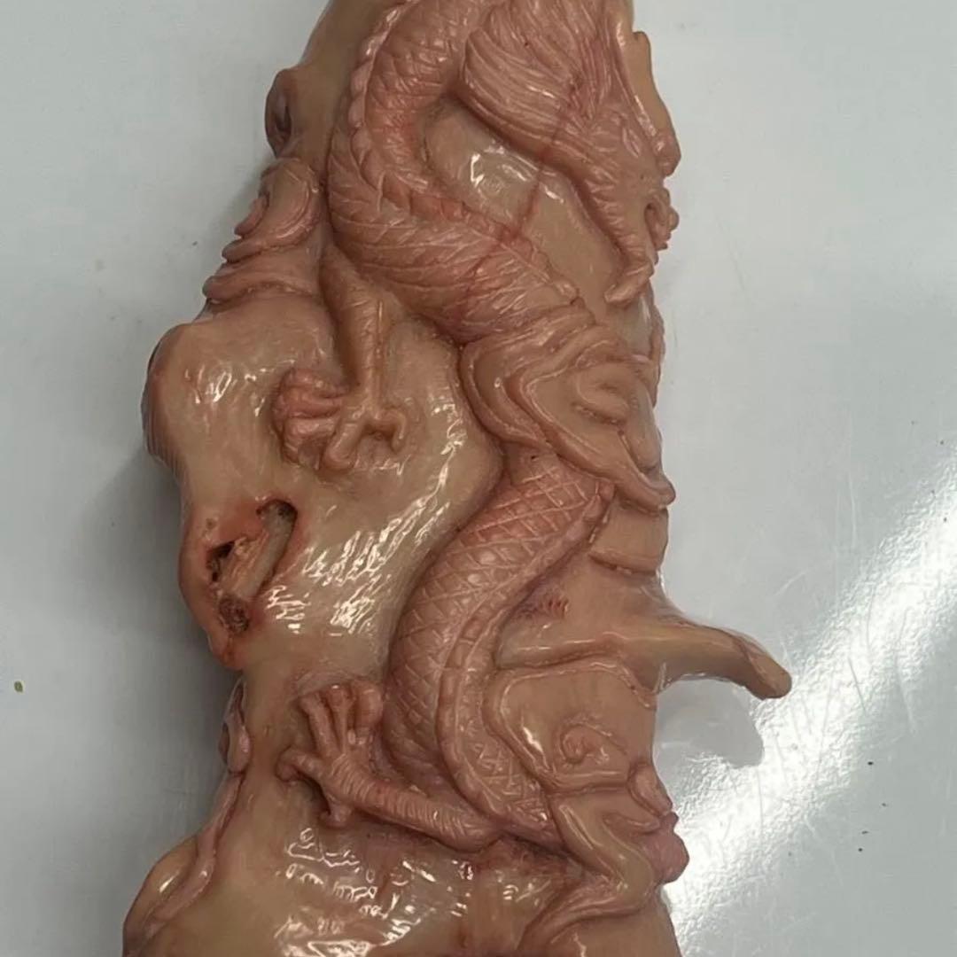 珊瑚龍 雕刻置物