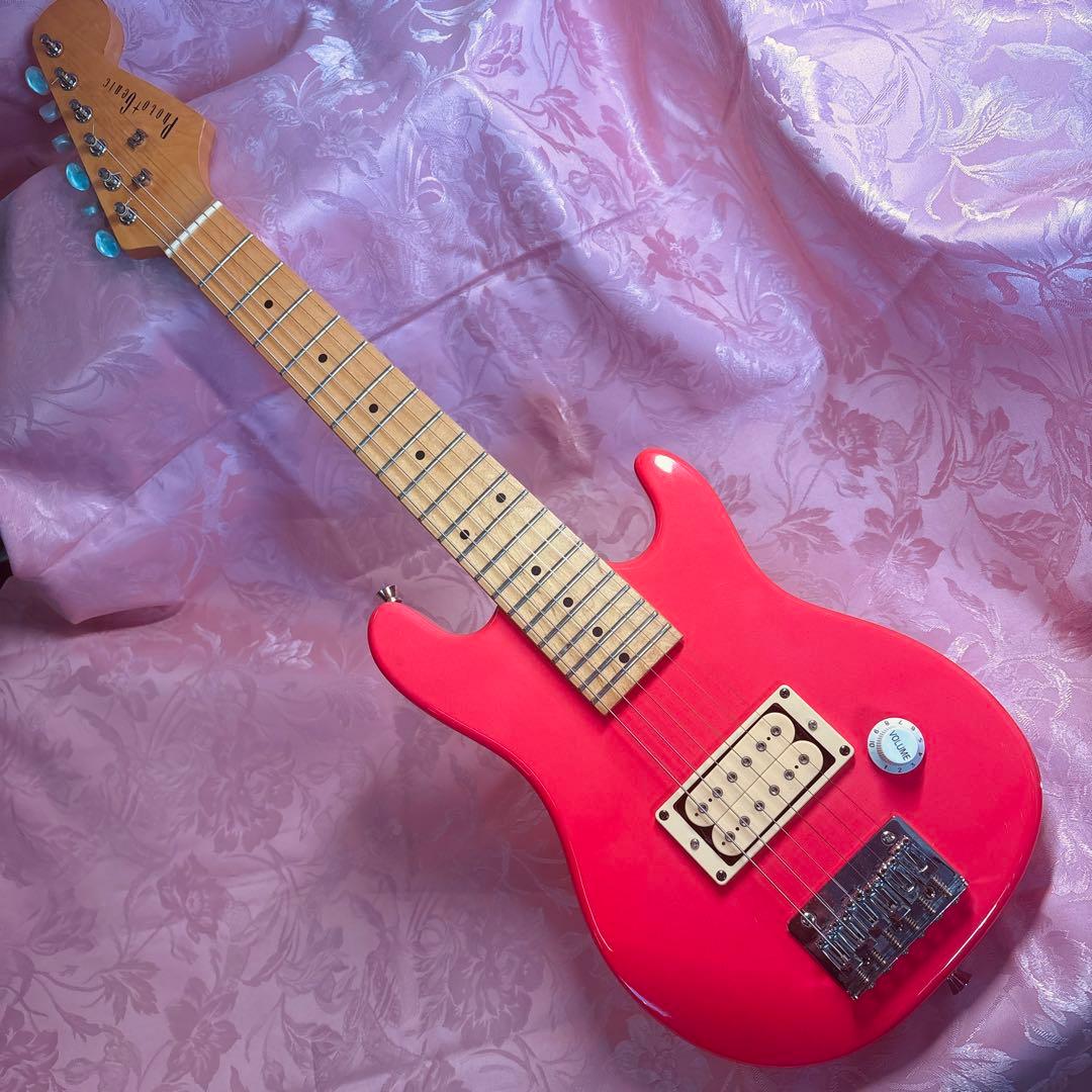 期間限定値下げ！改造！ピンク ミニギター ハムバッカー搭載！